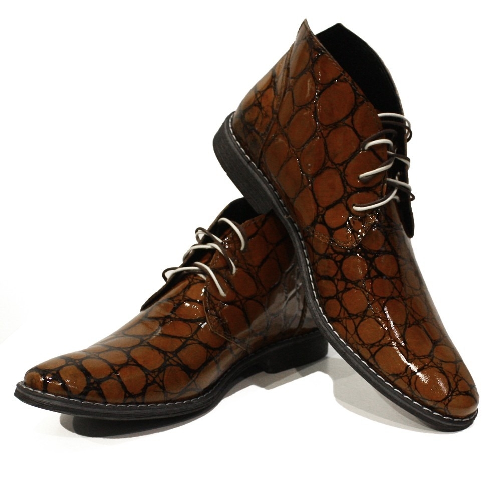 PeppeShoes Men's Handmade Italian Leather Ankle Chukka Boots