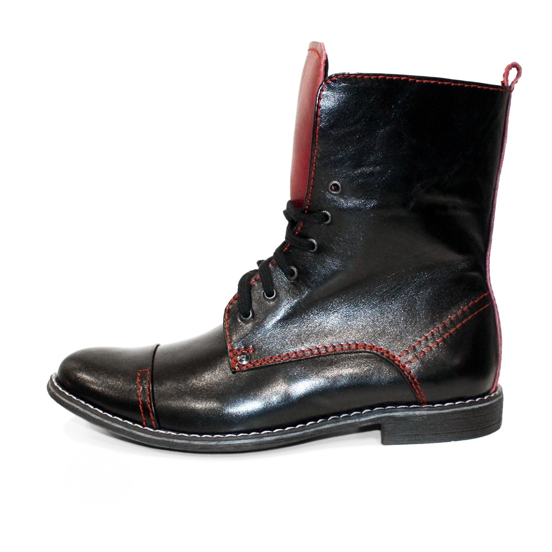Modello Rido - Brown Lace-Up High Boots - Cowhide Smooth Leather