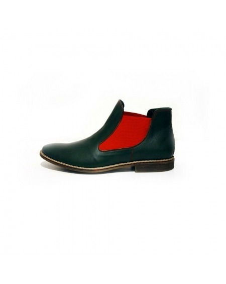 to justify Unforeseen circumstances Splash Modello Garda - Green Slip-On Ankle Chelsea Boots - Cowhide Smooth Leather