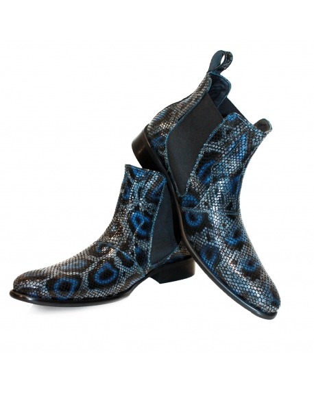 Modello Bevenerro - ботинки челси мужские - Handmade Colorful Italian Leather Shoes