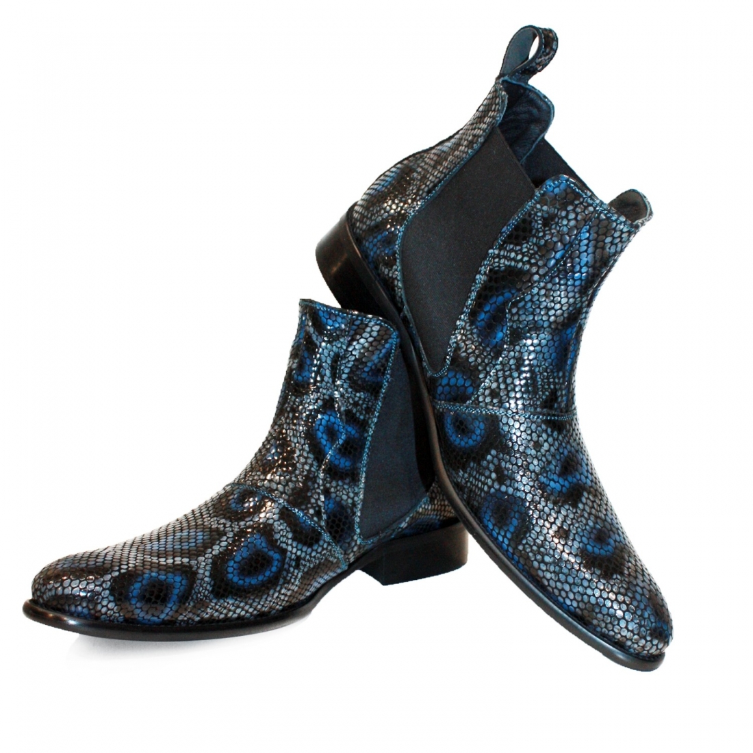 Modello Bevenerro - Bottines Chelsea - Handmade Colorful Italian Leather Shoes