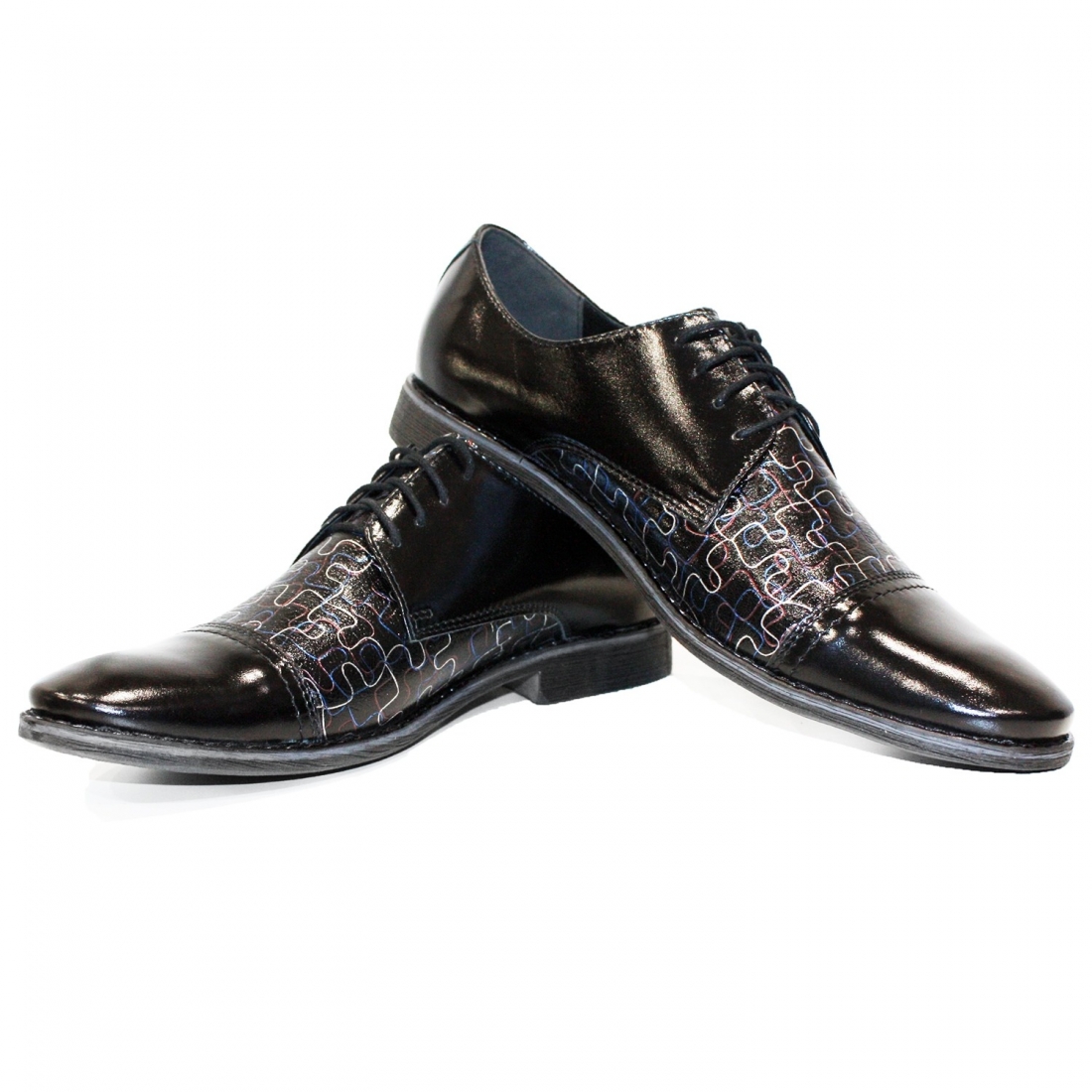 Modello Puzzels - Scarpe Classiche - Handmade Colorful Italian Leather Shoes