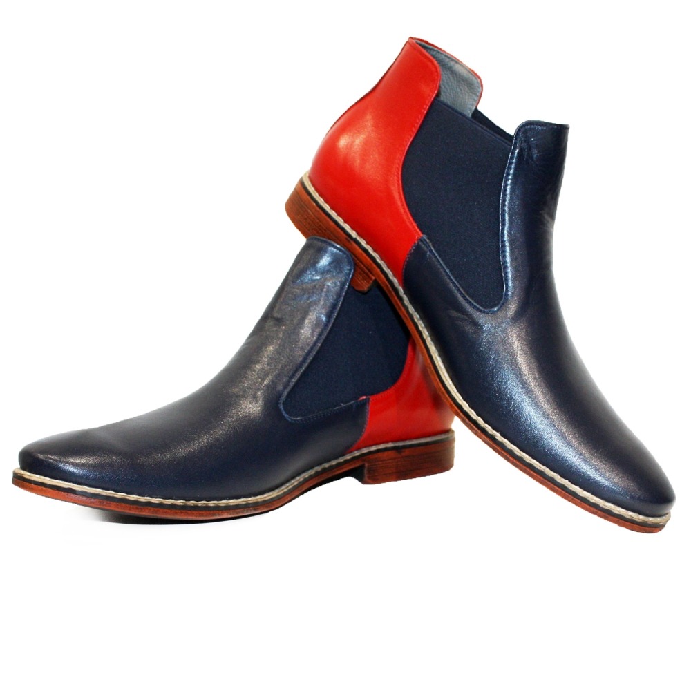 tennis undulate Ved Modello Rtena - Red Slip-On Ankle Chelsea Boots - Cowhide Smooth Leather
